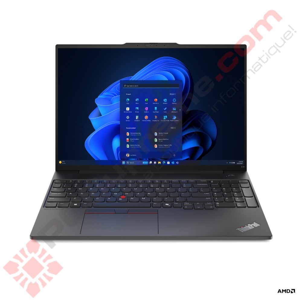 ThinkPad E16 Gen 2, Ryzen 5 7535U, 16GB DDR5, 256 SSD, 16", Win11Pro, Français